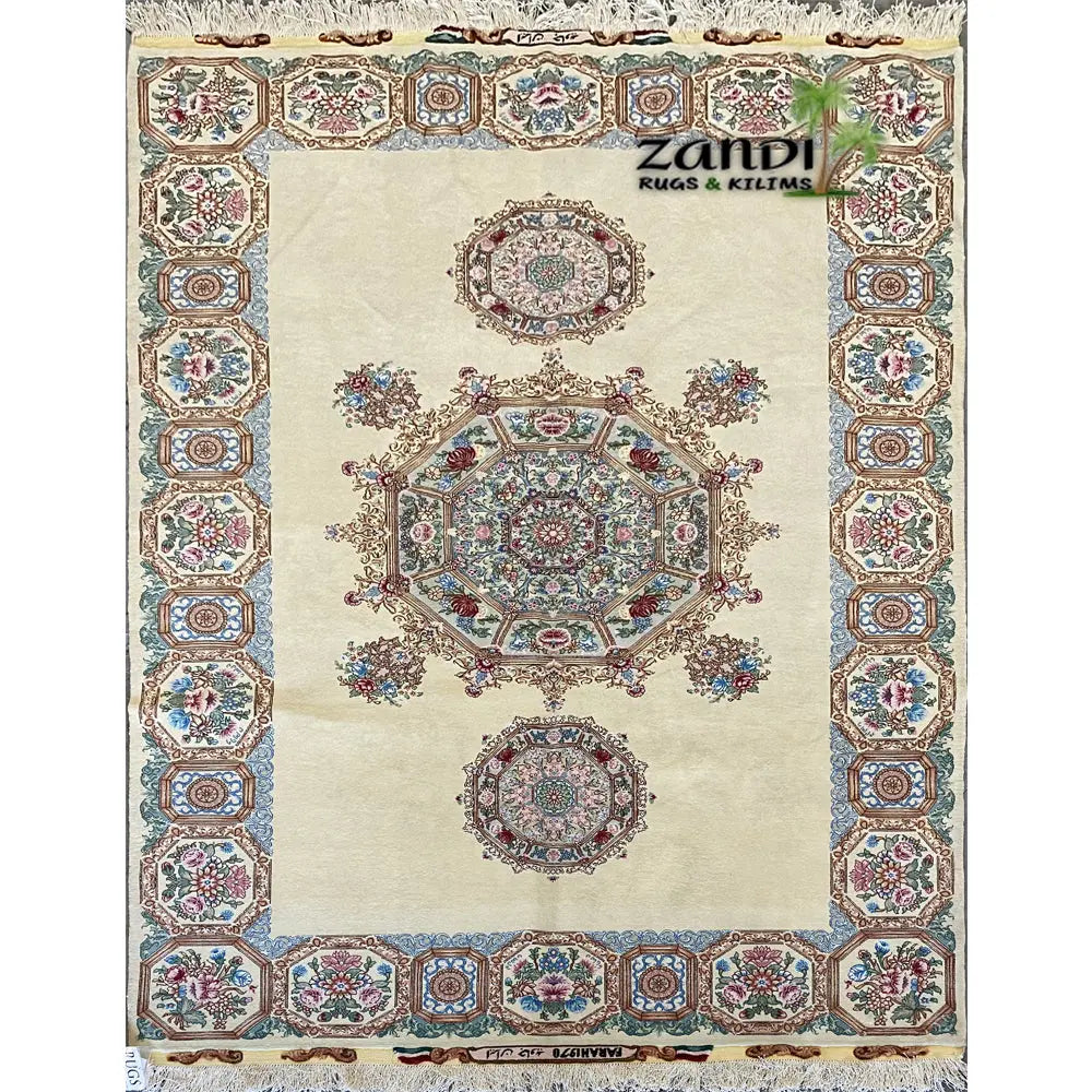 One Of The Kind Persian Tabriz Rug 9'0" x 5'6" zandirugs
